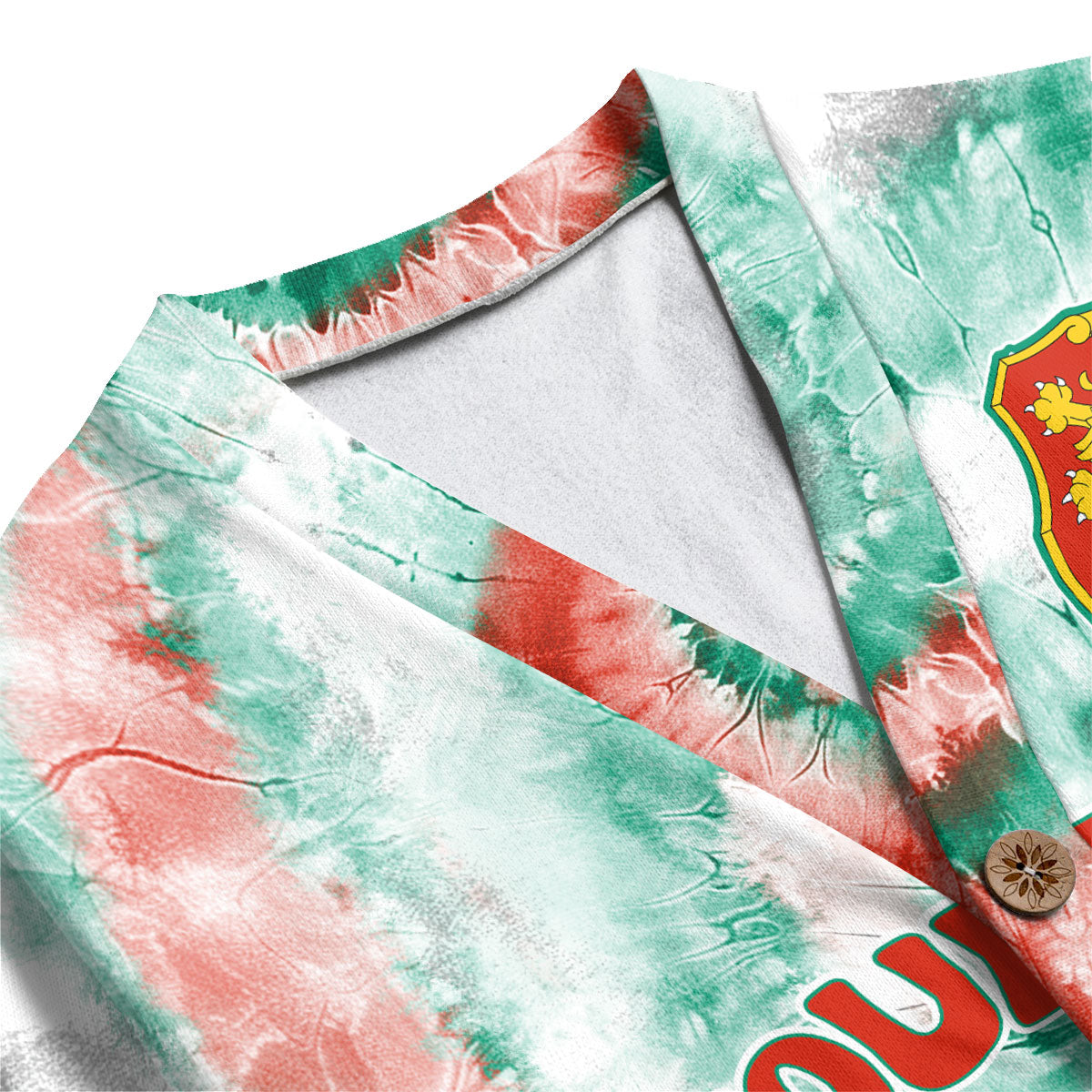 Bulgaria Fleece Cardigan Custom Tie Dye Style 1