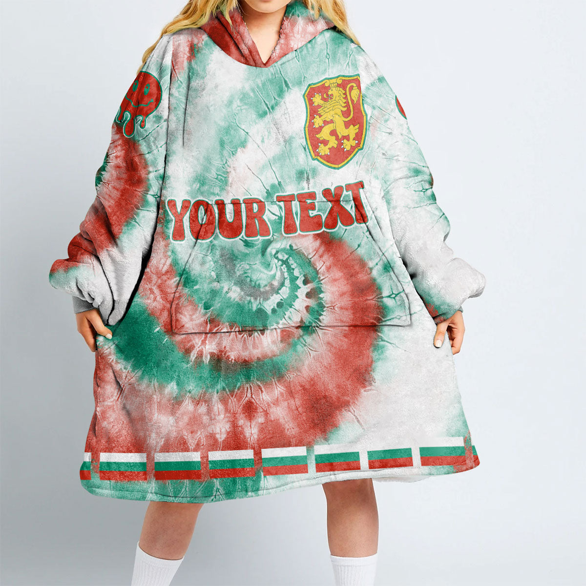 Bulgaria Hoodie Blanket Custom Tie Dye Style 2