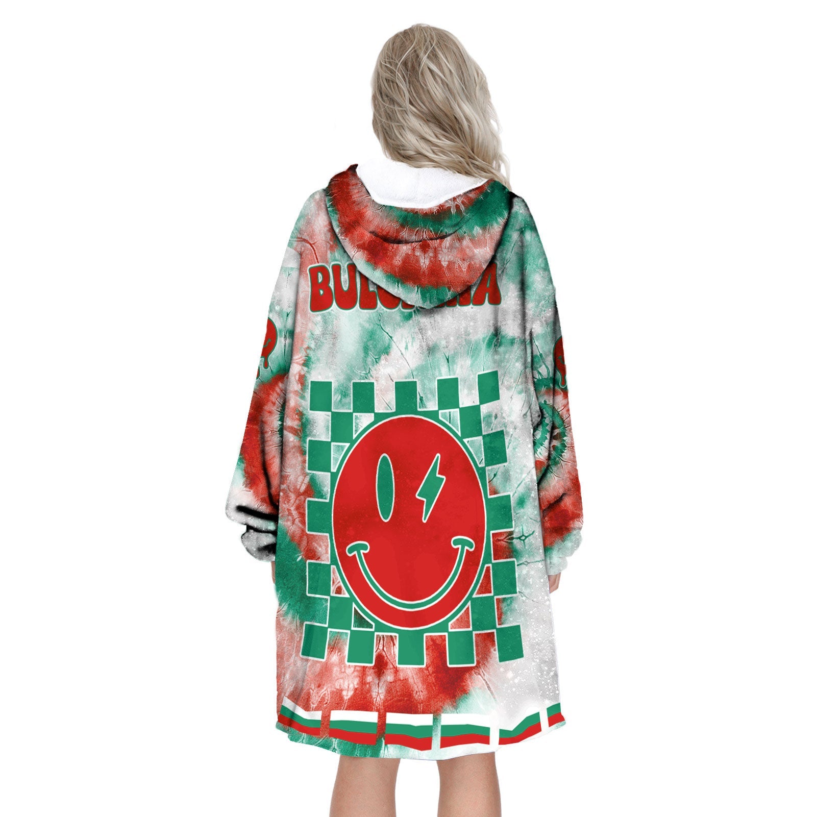 Bulgaria Hoodie Blanket Custom Tie Dye Style 3