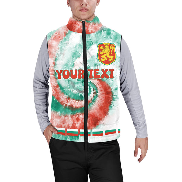 Bulgaria Men Padded Jacket Vest Custom Tie Dye Style 1