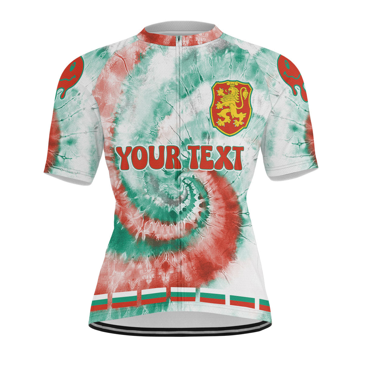 Bulgaria Men Cycling Jersey Custom Tie Dye Style 1