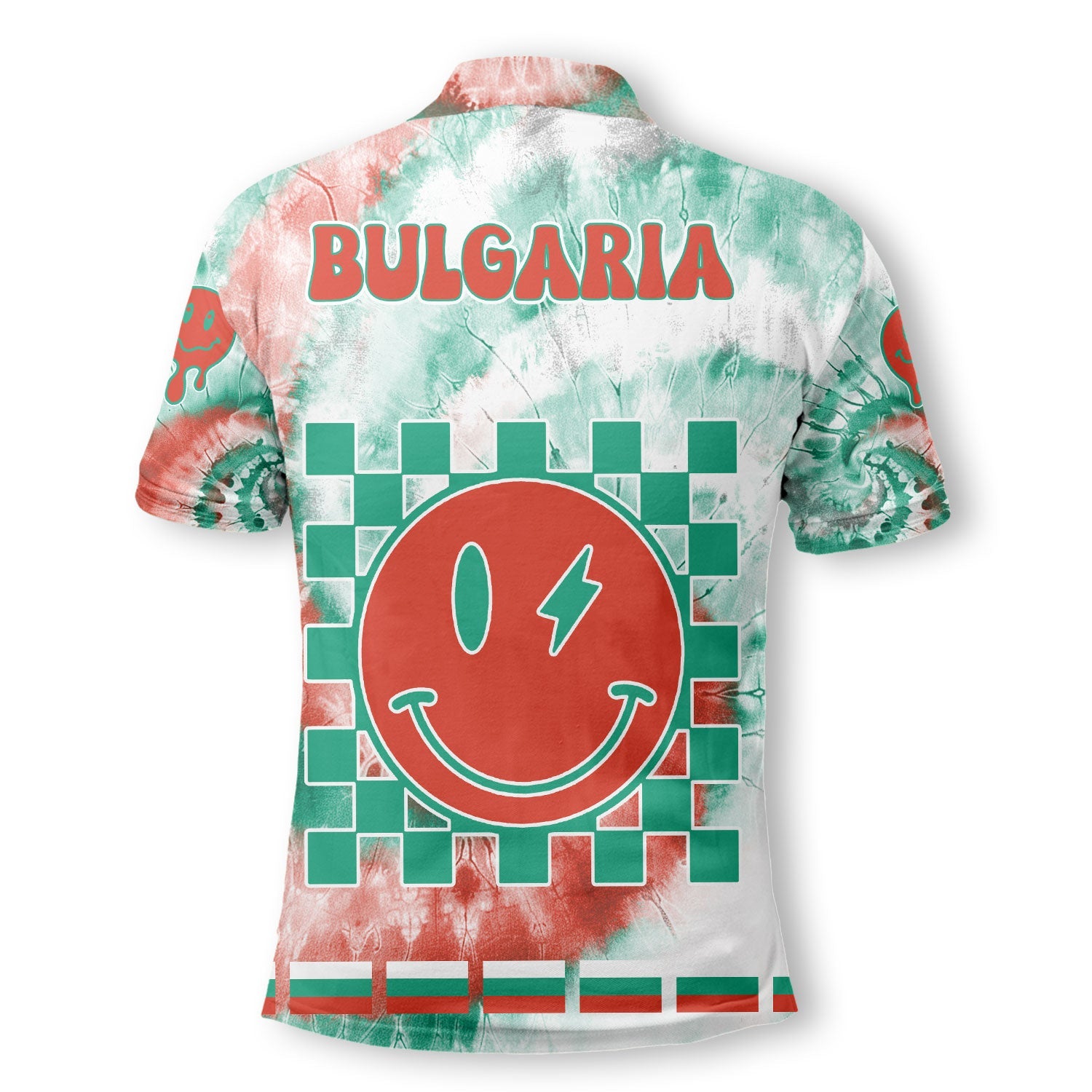 Bulgaria Polo Shirt Custom Tie Dye Style 3