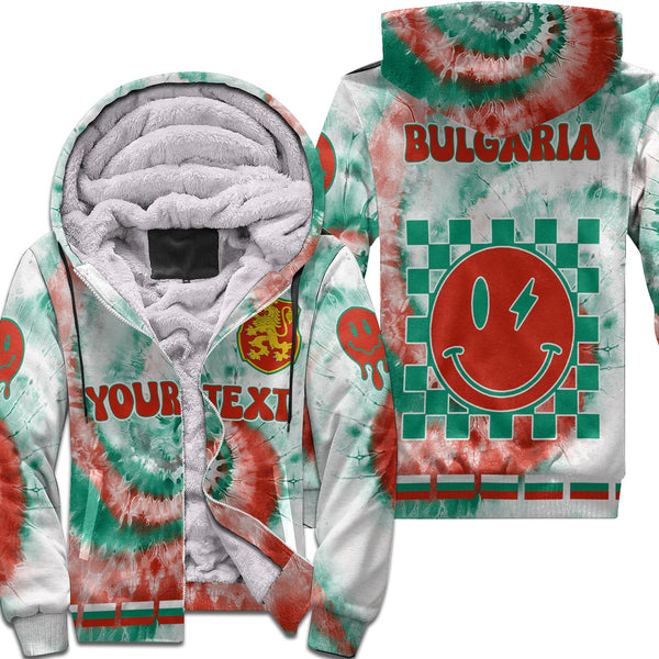 Bulgaria Sherpa Hoodie Custom Tie Dye Style 1