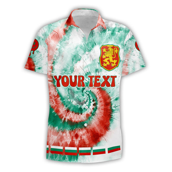 Bulgaria Short Sleeve Shirt Custom Tie Dye Style 1