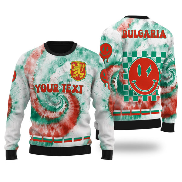 Bulgaria Ugly Sweater Custom Tie Dye Style 1