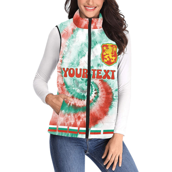 Bulgaria Women Padded Jacket Vest Custom Tie Dye Style 1