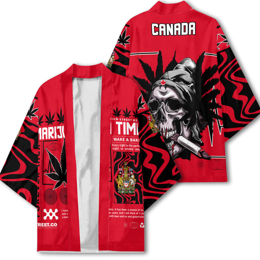 Canada Kimono Flag & Coat Of Arms Marijuanas Style