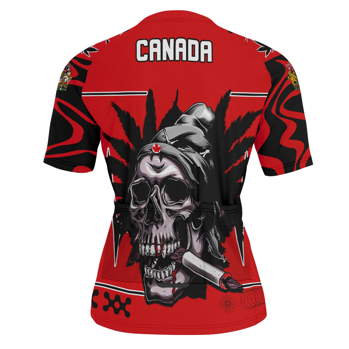 Canada Men's Cycling Jersey Flag & Coat Of Arms Marijuanas Style