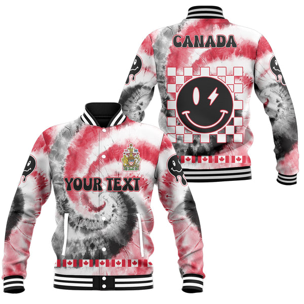 Canada Baseball Jacket Custom Tie Dye Style 1