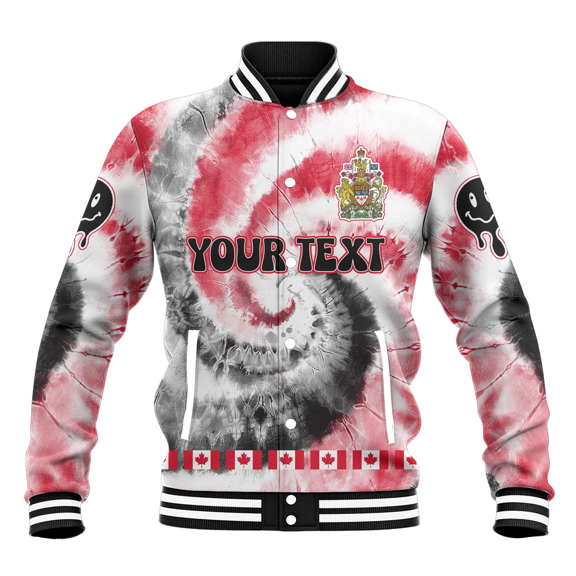 Canada Baseball Jacket Custom Tie Dye Style 2