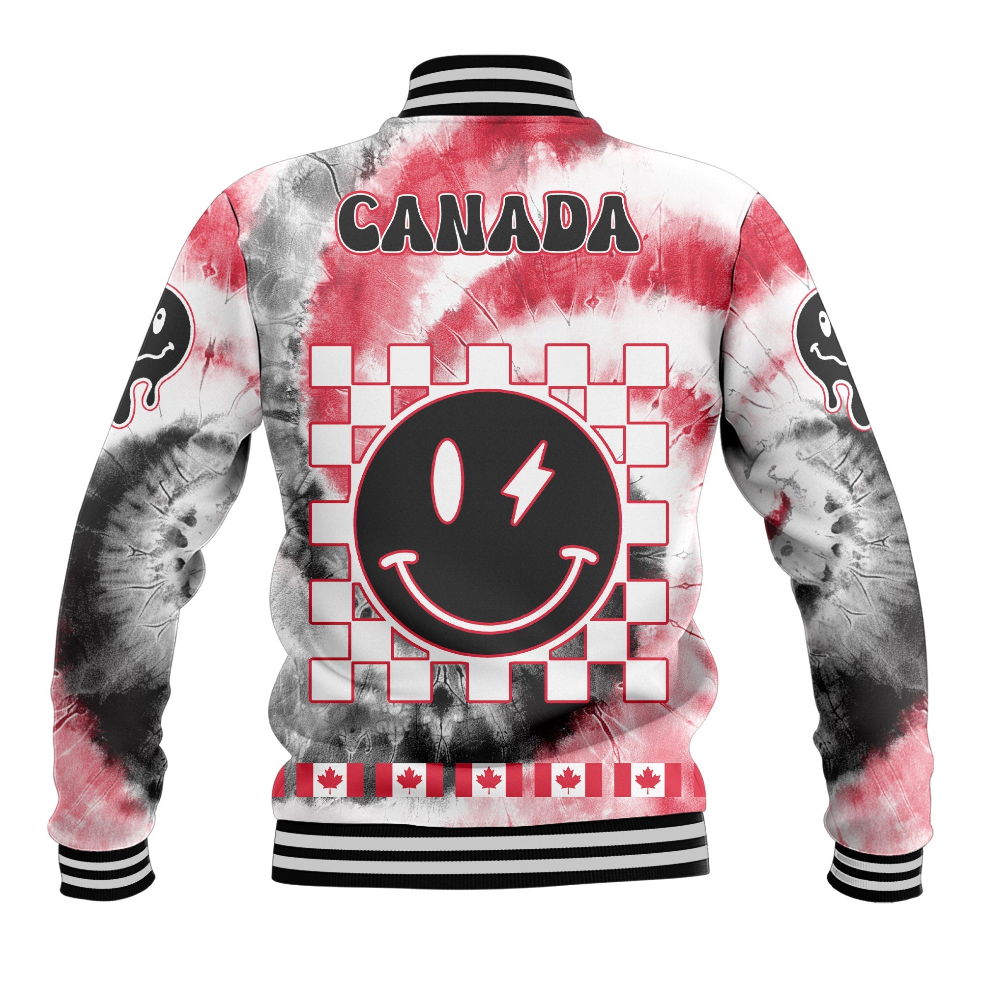 Canada Baseball Jacket Custom Tie Dye Style 3