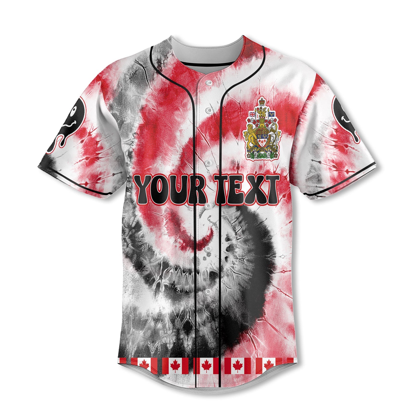 Canada Baseball Jersey Custom Tie Dye Style 2