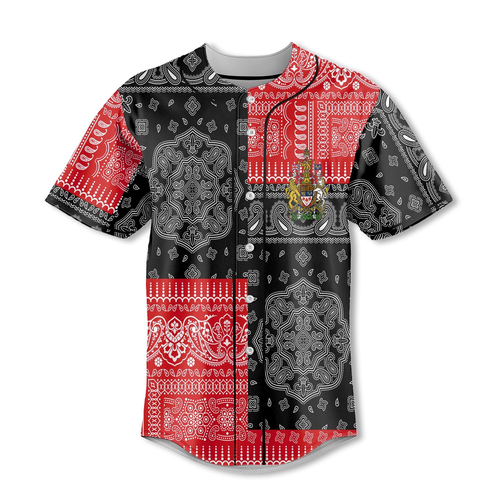 Canada Baseball Jersey Flag And Paisley Basic Style 2