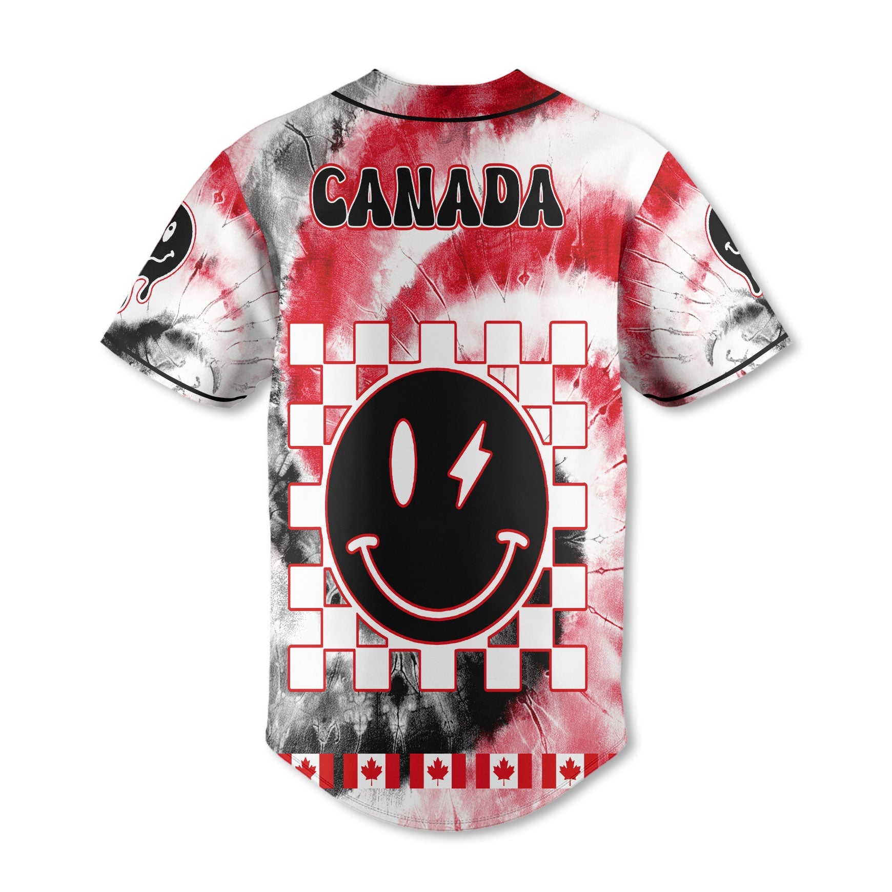 Canada Baseball Jersey Custom Tie Dye Style 3