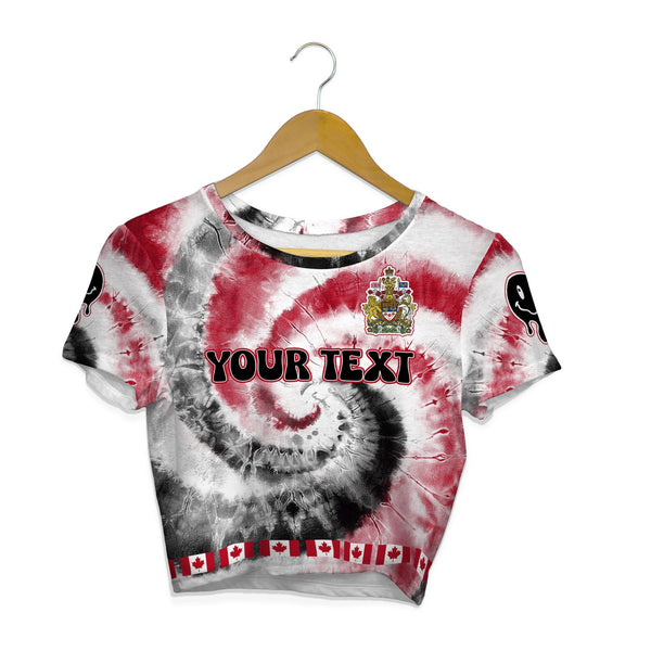 Canada Croptop T Shirt Custom Tie Dye Style 1