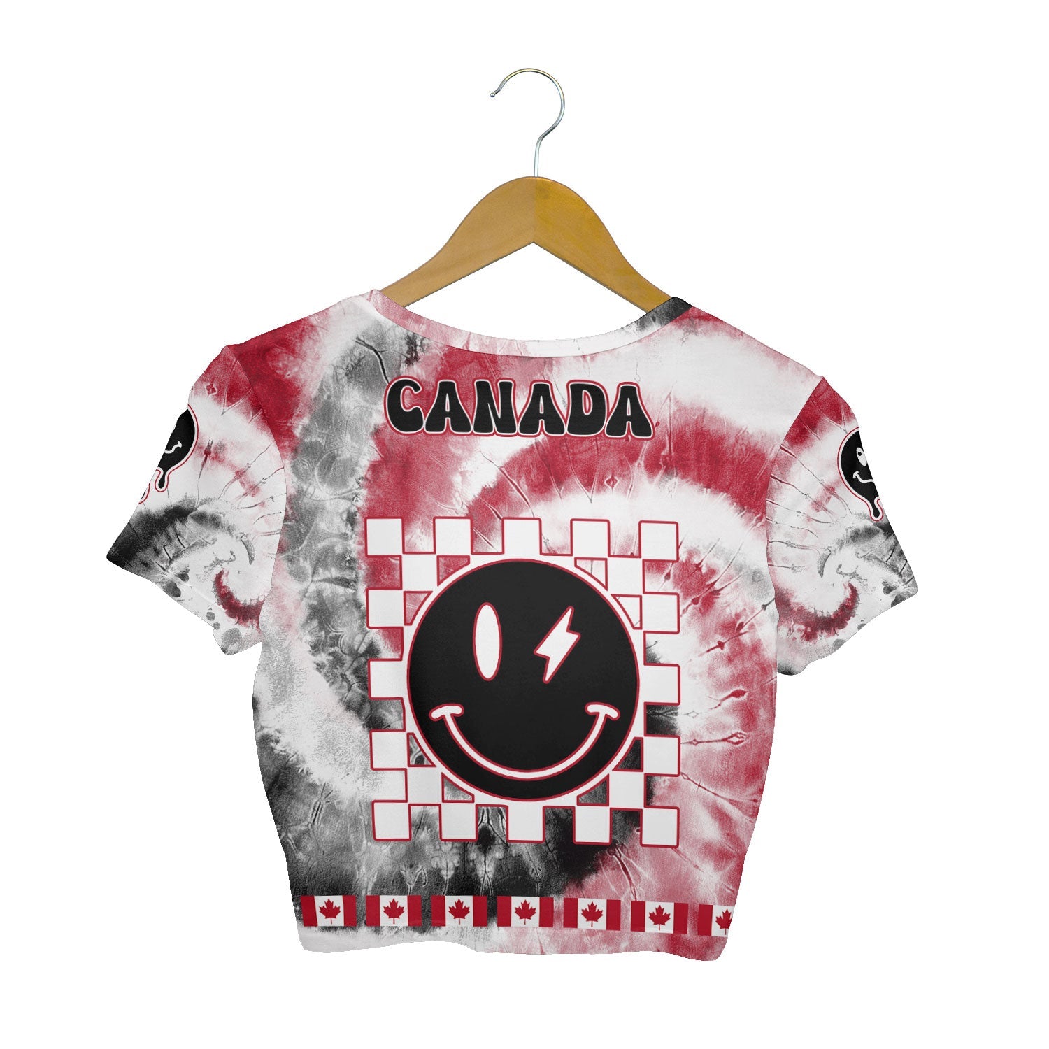 Canada Croptop T Shirt Custom Tie Dye Style 2