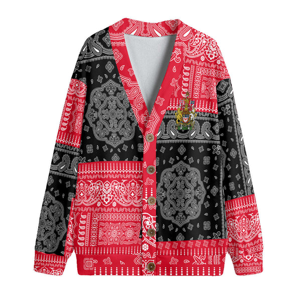 Canada Fleece Cardigan Flag And Paisley Basic Style 1