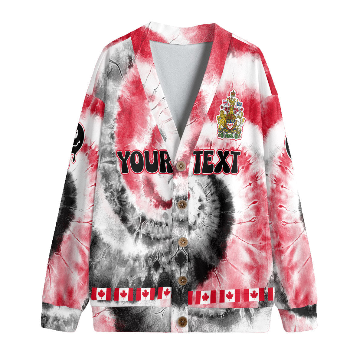 Canada Fleece Cardigan Custom Tie Dye Style 4