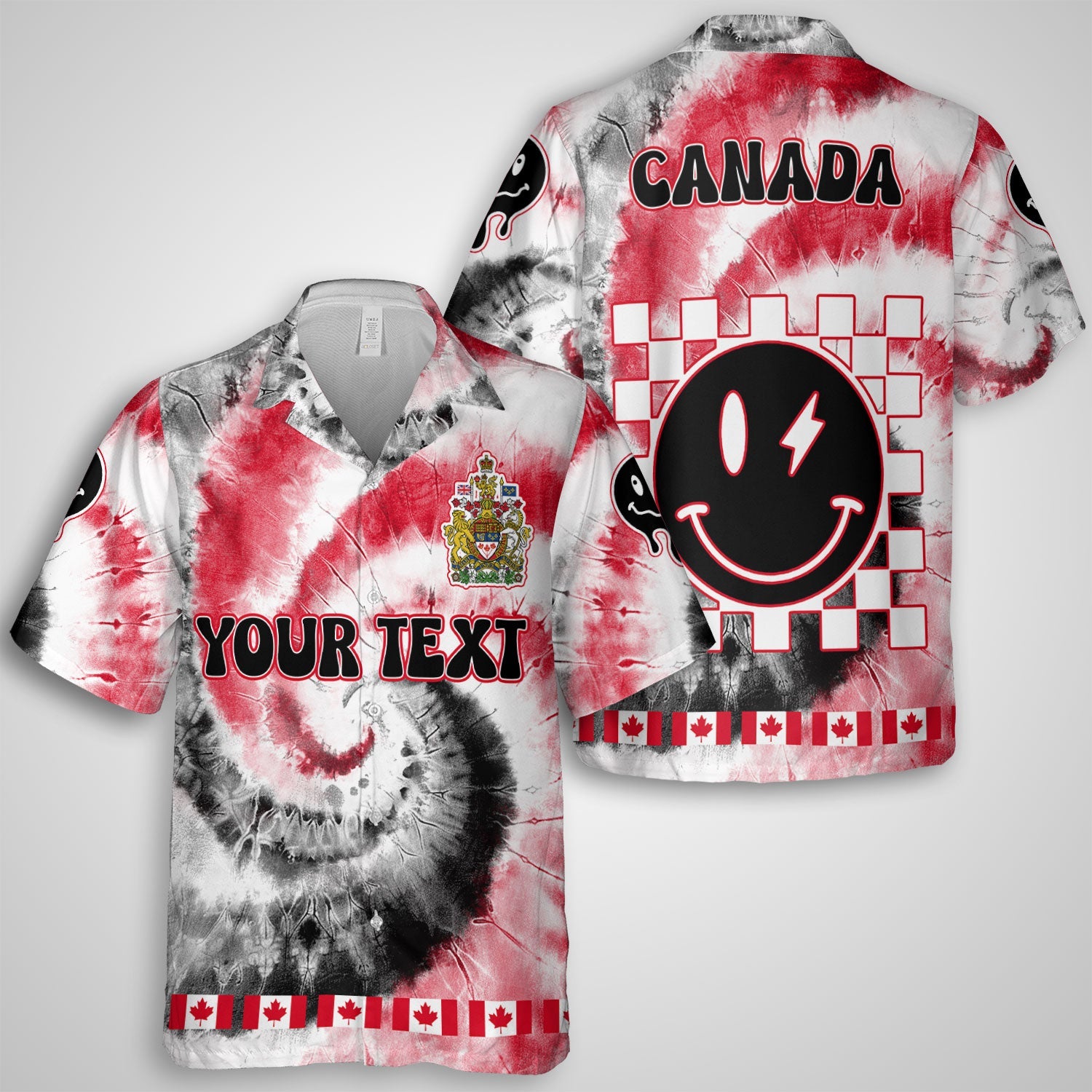 Canada Hawaiian Shirt Custom Tie Dye Style 1