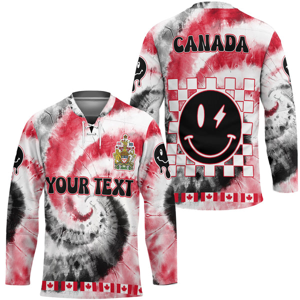 Canada Hockey Jersey Custom Tie Dye Style 1