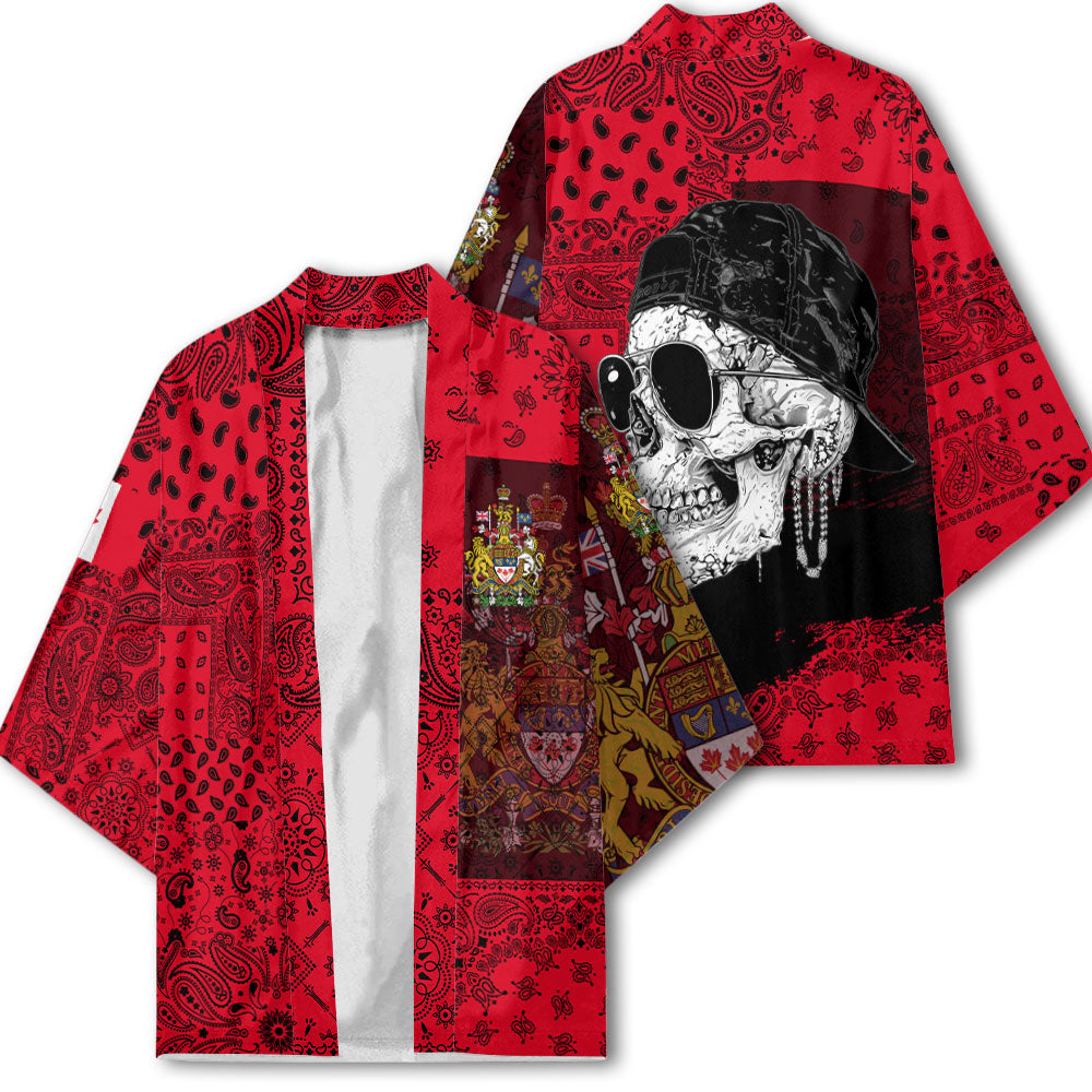 Canada Kimono Paisley Flag And Skull Style 2