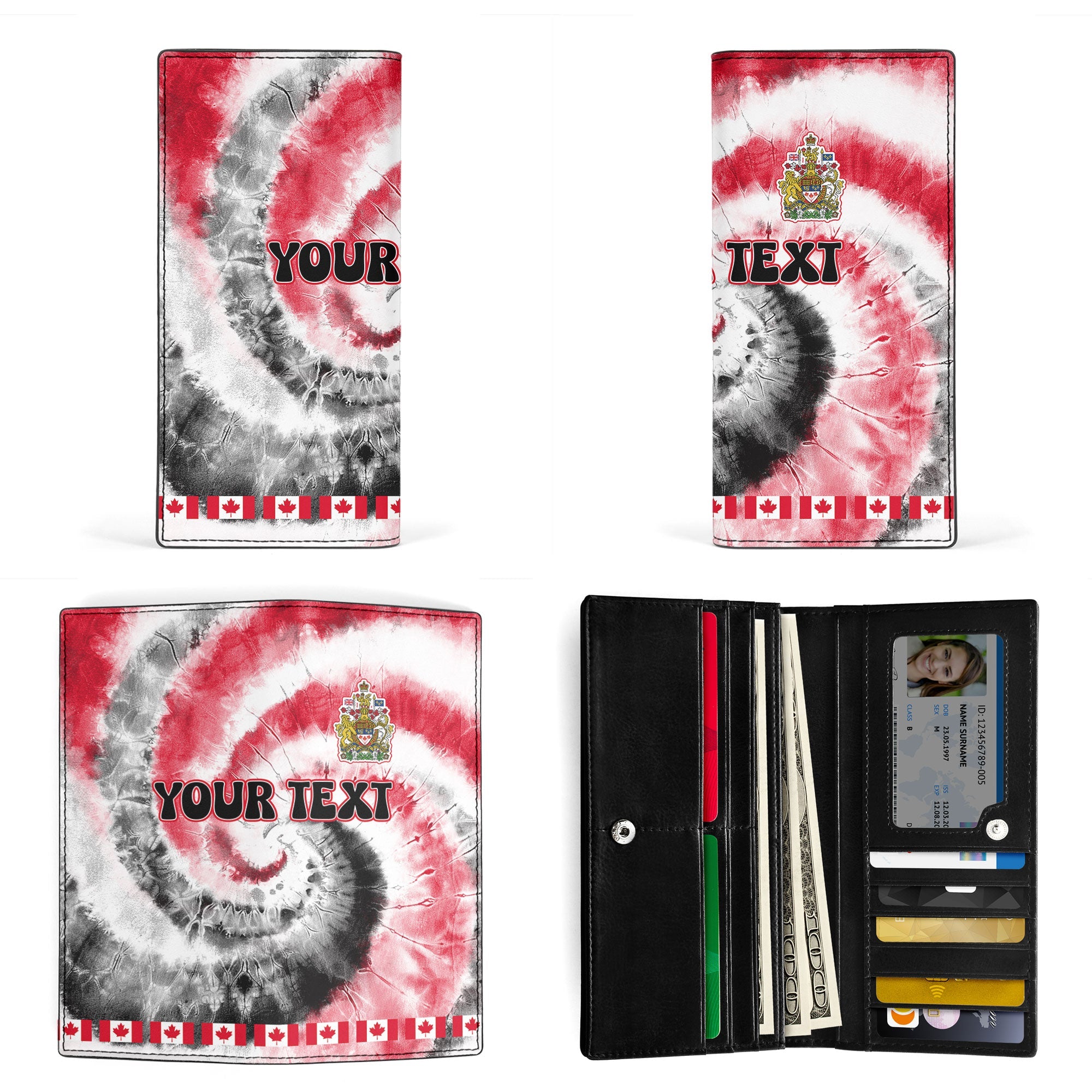 Canada Leather Wallet Custom Tie Dye Style 3