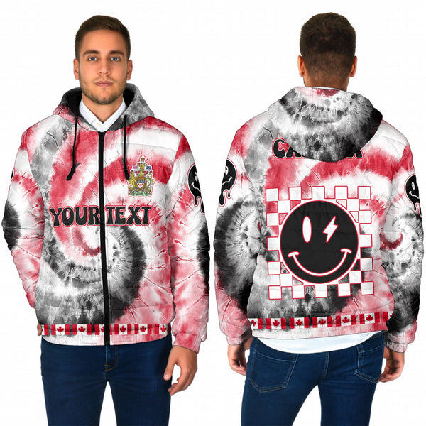 Canada Men Hooded Padded Jacket Custom Tie Dye Style 1