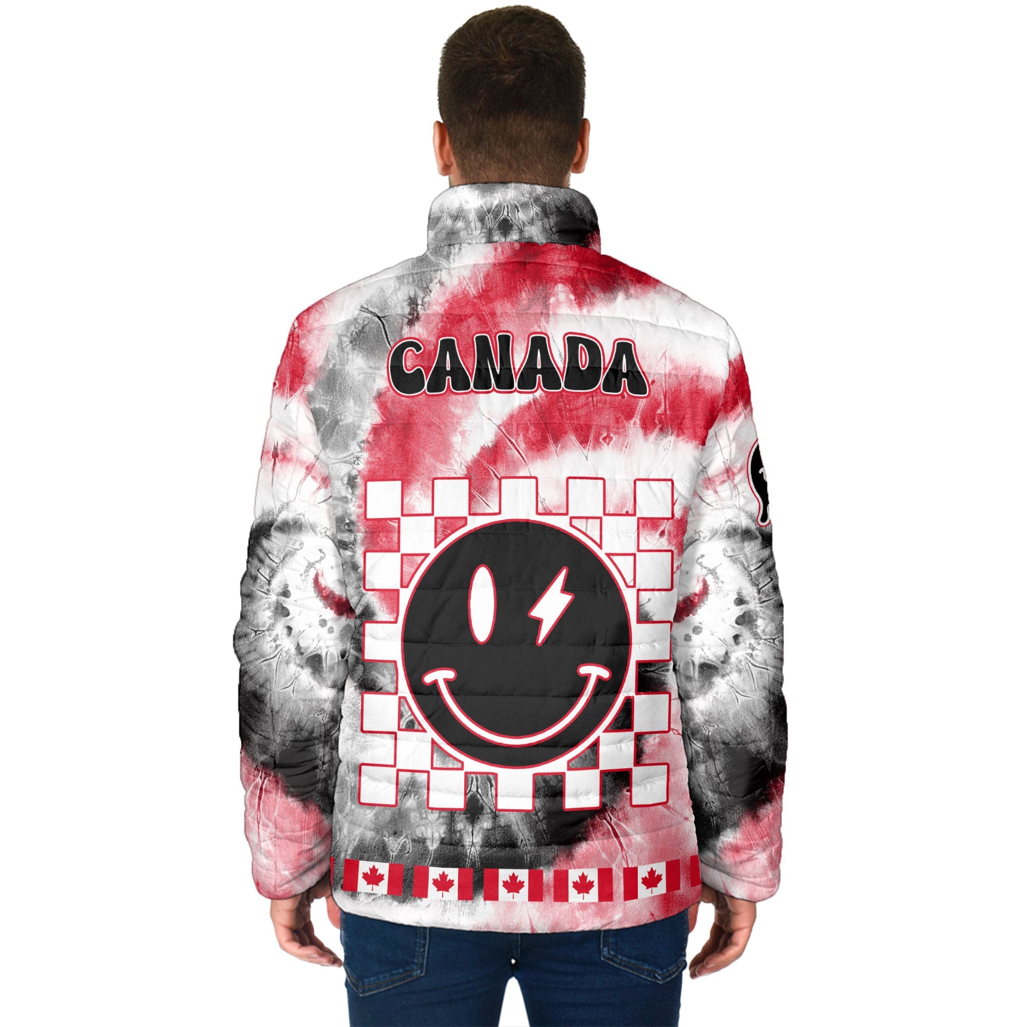 Canada Men Padded Jacket Custom Tie Dye Style 2