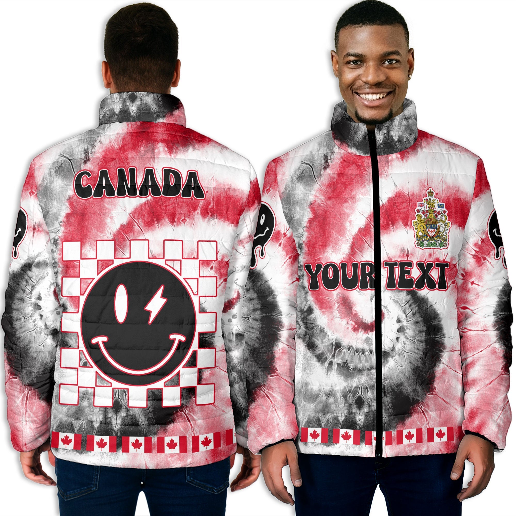 Canada Men Padded Jacket Custom Tie Dye Style 3