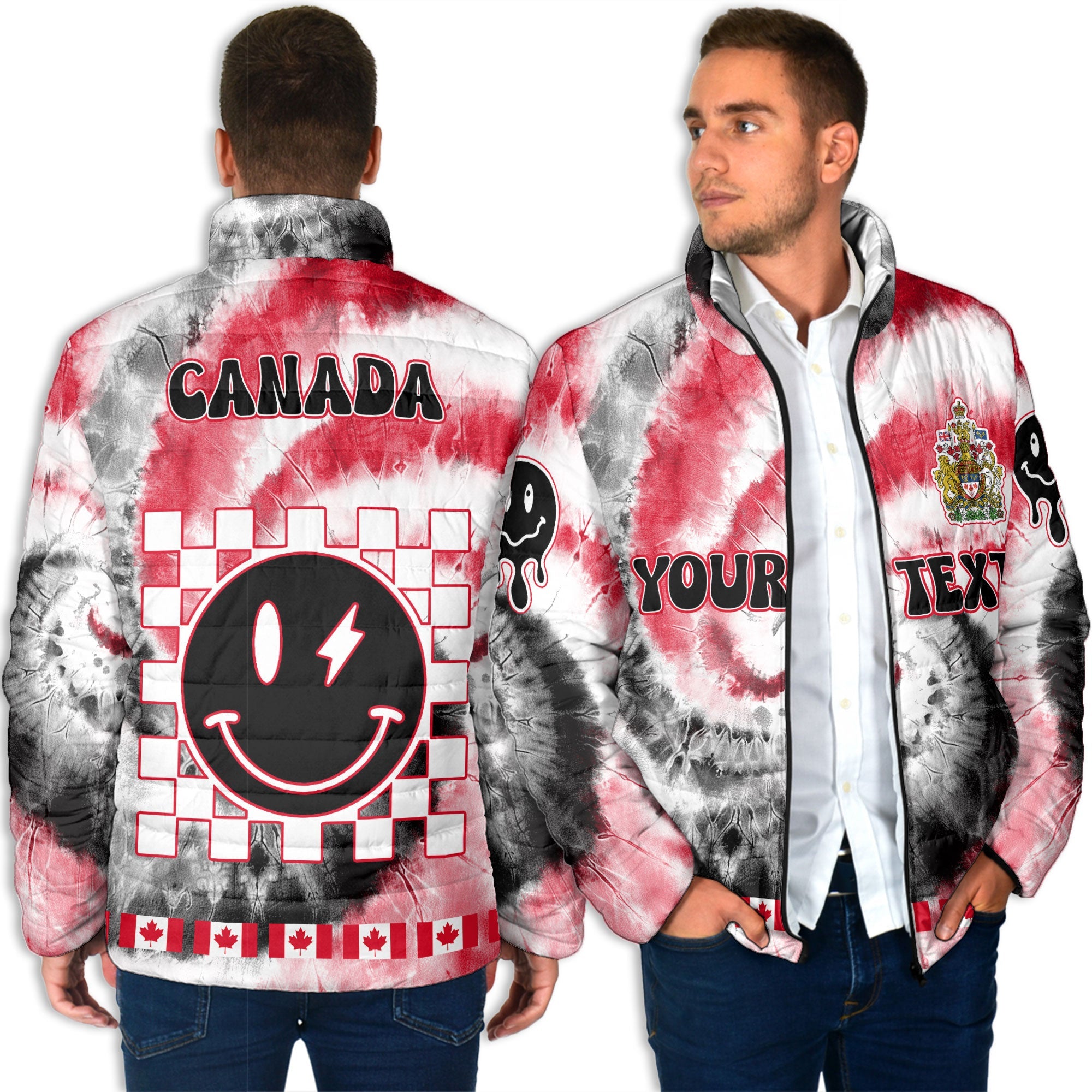 Canada Men Padded Jacket Custom Tie Dye Style 4