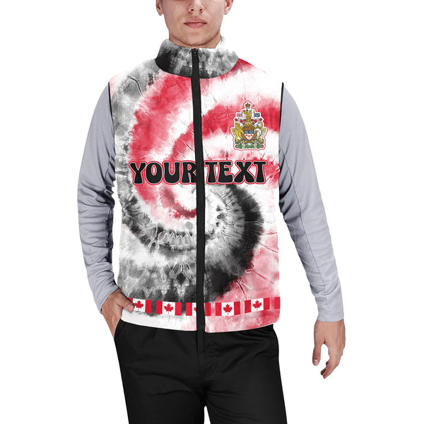 Canada Men Padded Jacket Vest Custom Tie Dye Style 1