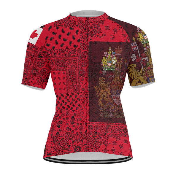 Canada Men Cycling Jersey Paisley Flag And Skull Style 1