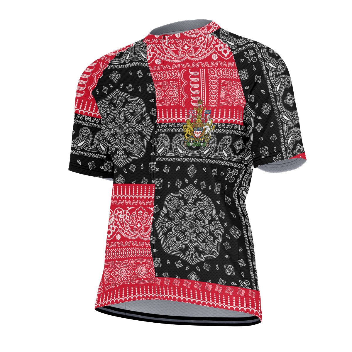 Canada Men Cycling Jersey Flag And Paisley Basic Style 2