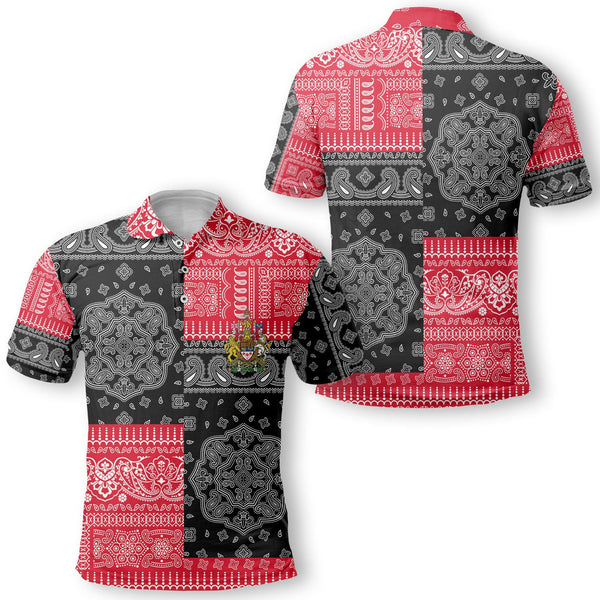 Canada Polo Shirt Flag And Paisley Basic Style 1