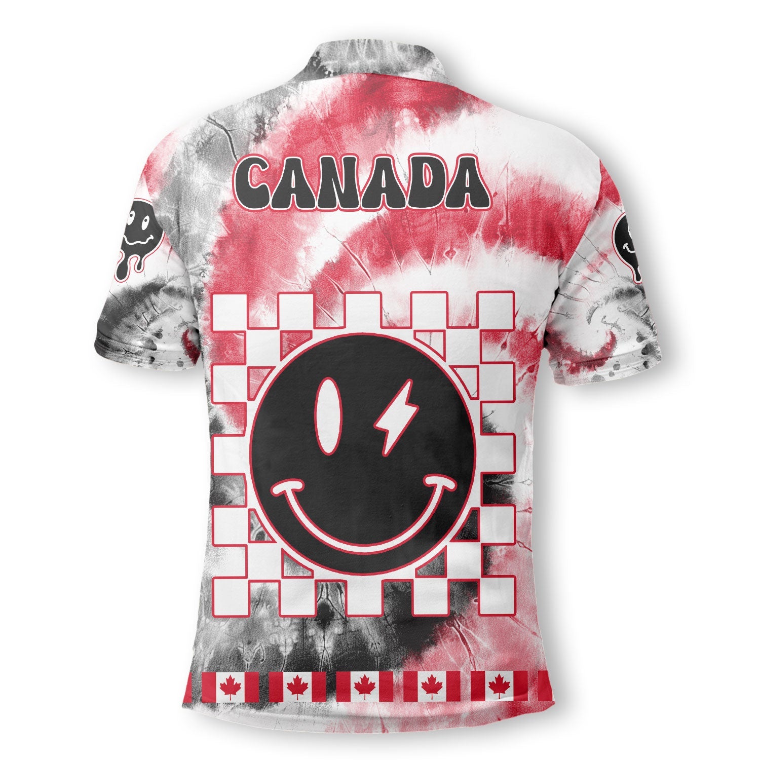 Canada Polo Shirt Custom Tie Dye Style 3