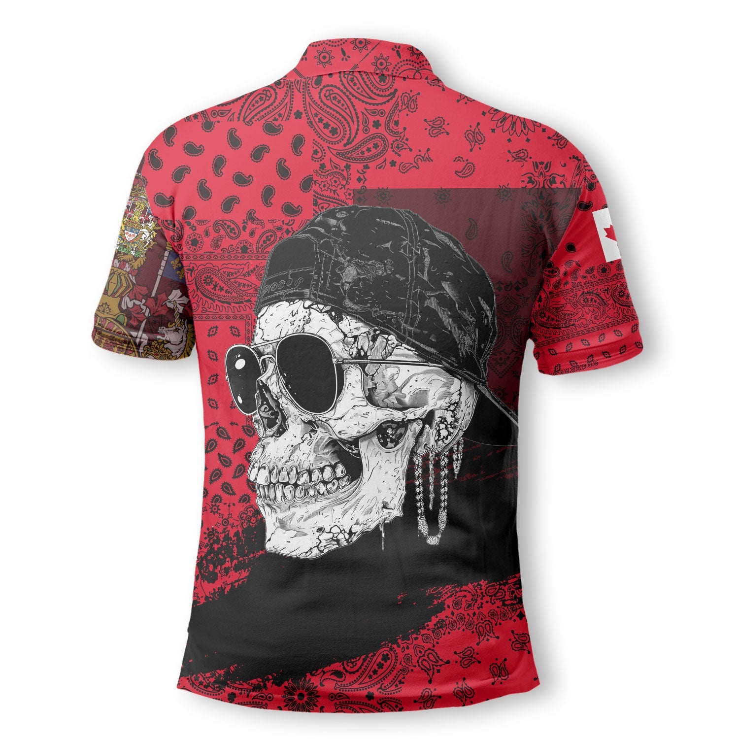 Canada Polo Shirt Paisley Flag And Skull Style 3