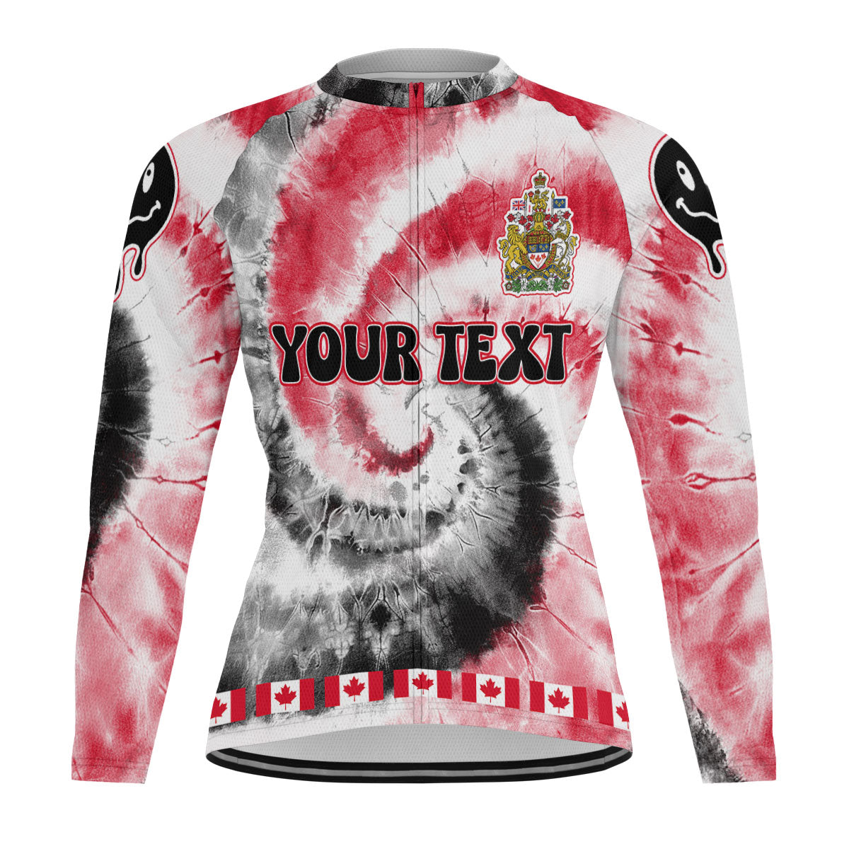 Canada Raglan Men Cycling Jersey Long Sleeve Custom Tie Dye Style 3