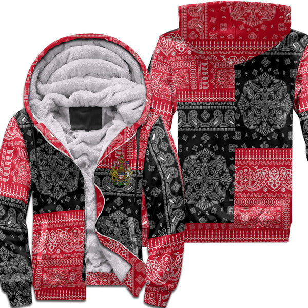 Canada Sherpa Hoodie Flag And Paisley Basic Style 1