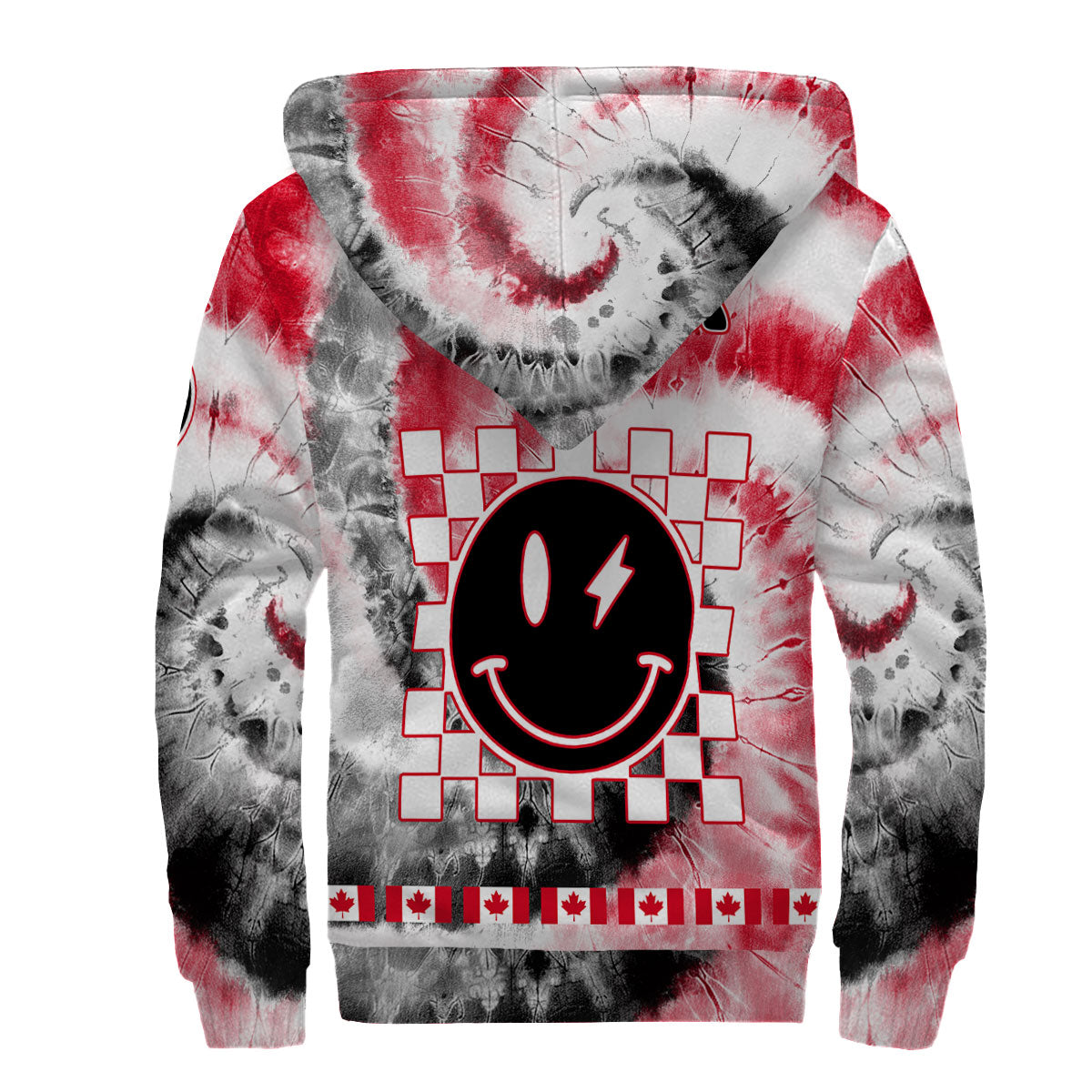 Canada Sherpa Hoodie Custom Tie Dye Style 2