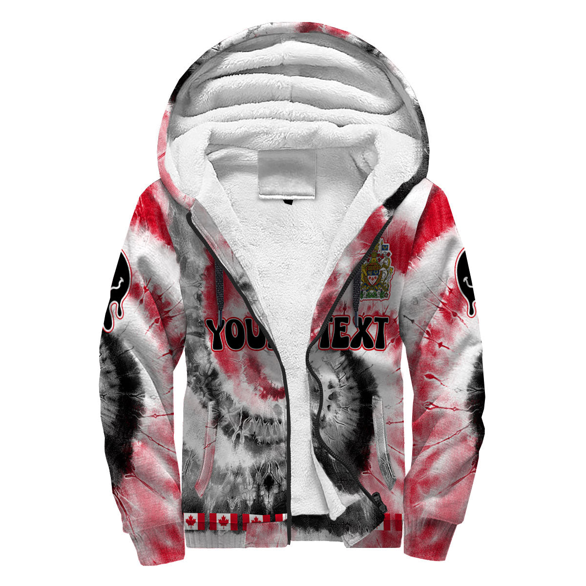 Canada Sherpa Hoodie Custom Tie Dye Style 3