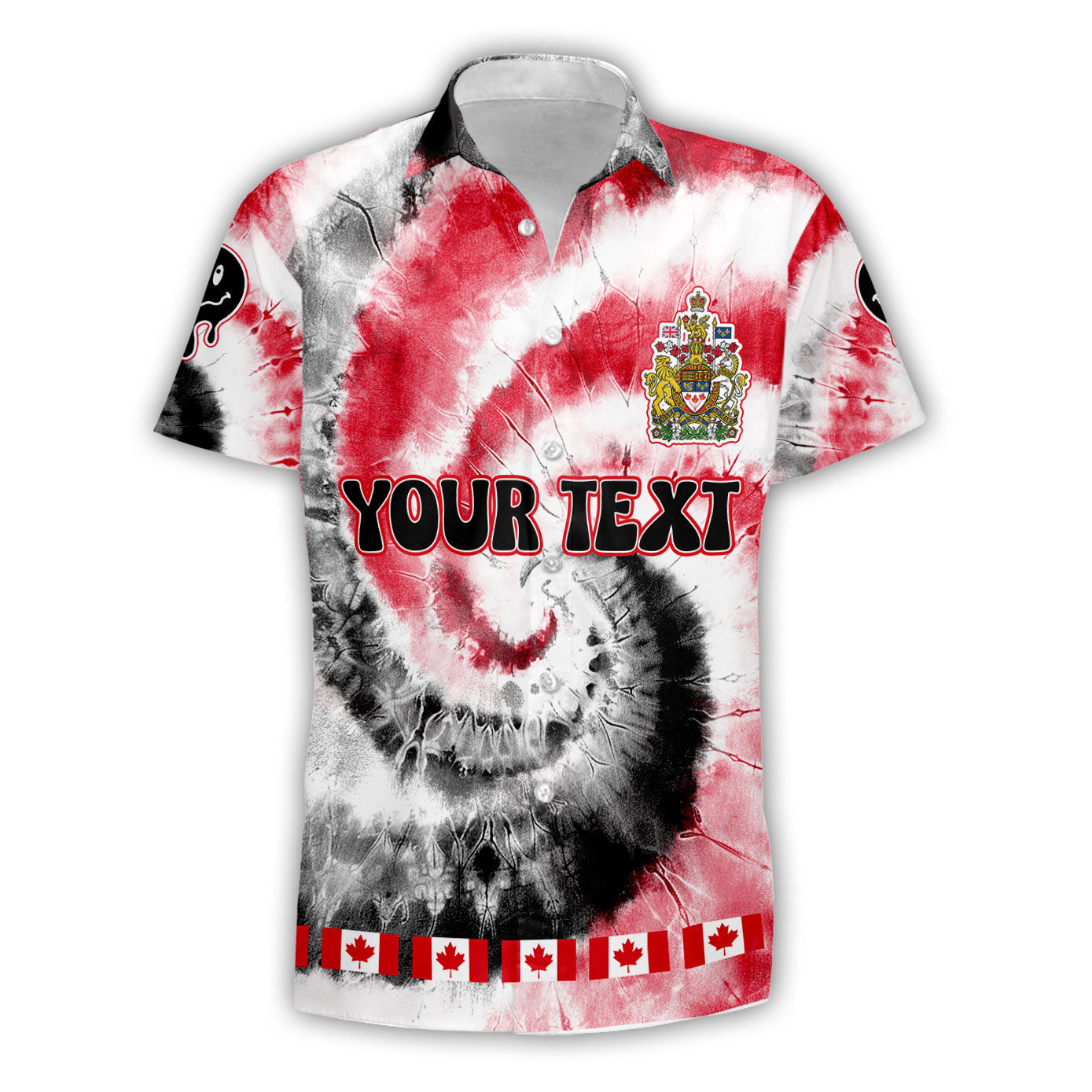 Canada Short Sleeve Shirt Custom Tie Dye Style 1