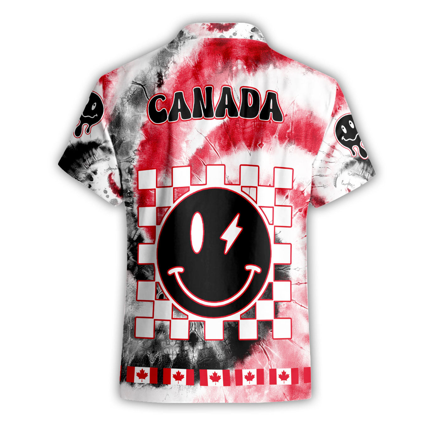 Canada Short Sleeve Shirt Custom Tie Dye Style 2