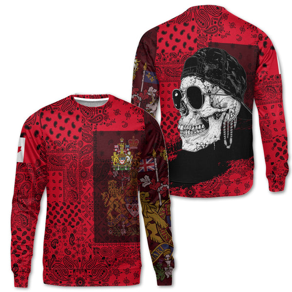 Canada Sweatshirt Paisley Flag And Skull Style 1