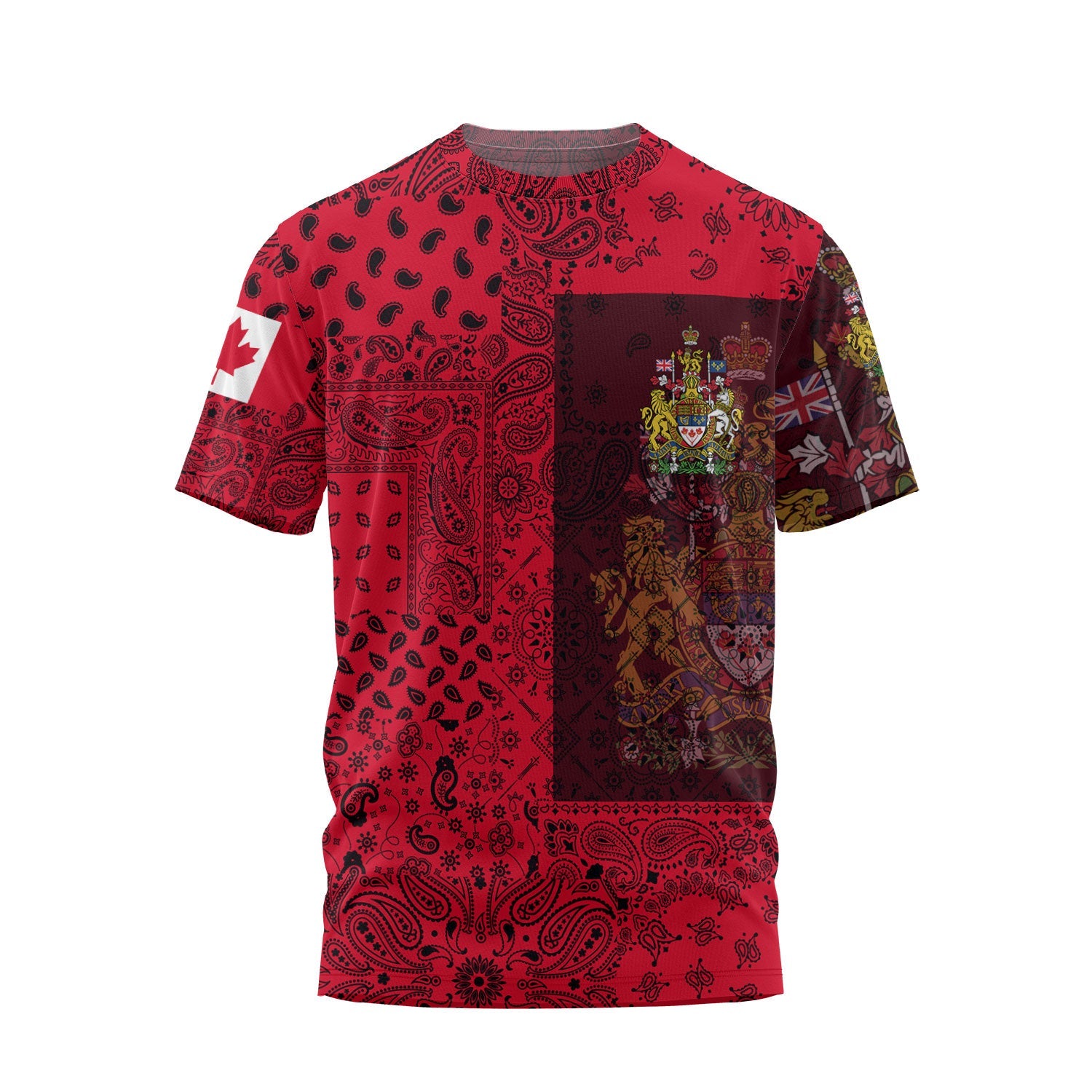 Canada T Shirt Paisley Flag And Skull Style 1