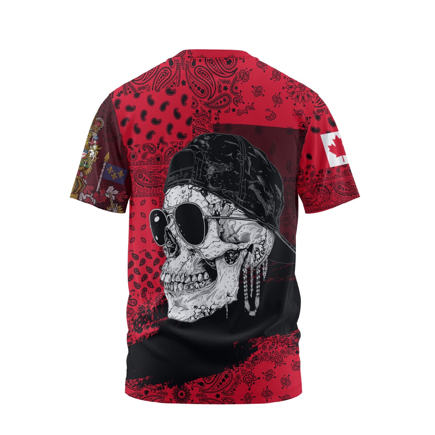 Canada T Shirt Paisley Flag And Skull Style 2