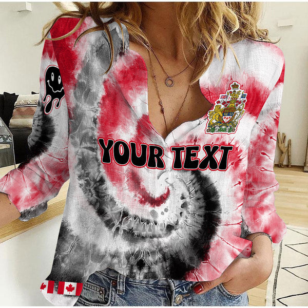 Canada Women Casual Shirt Custom Tie Dye Style 1