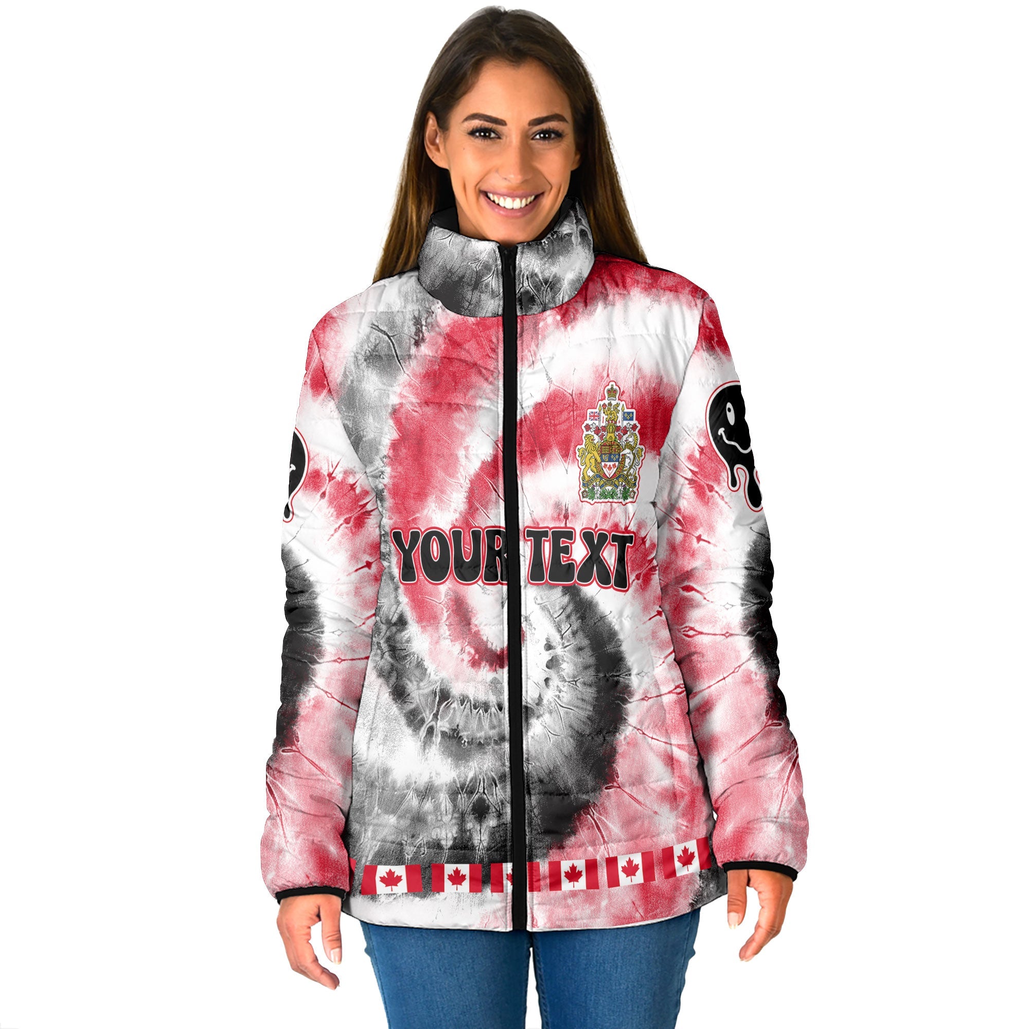 Canada Women Padded Jacket Custom Tie Dye Style 1