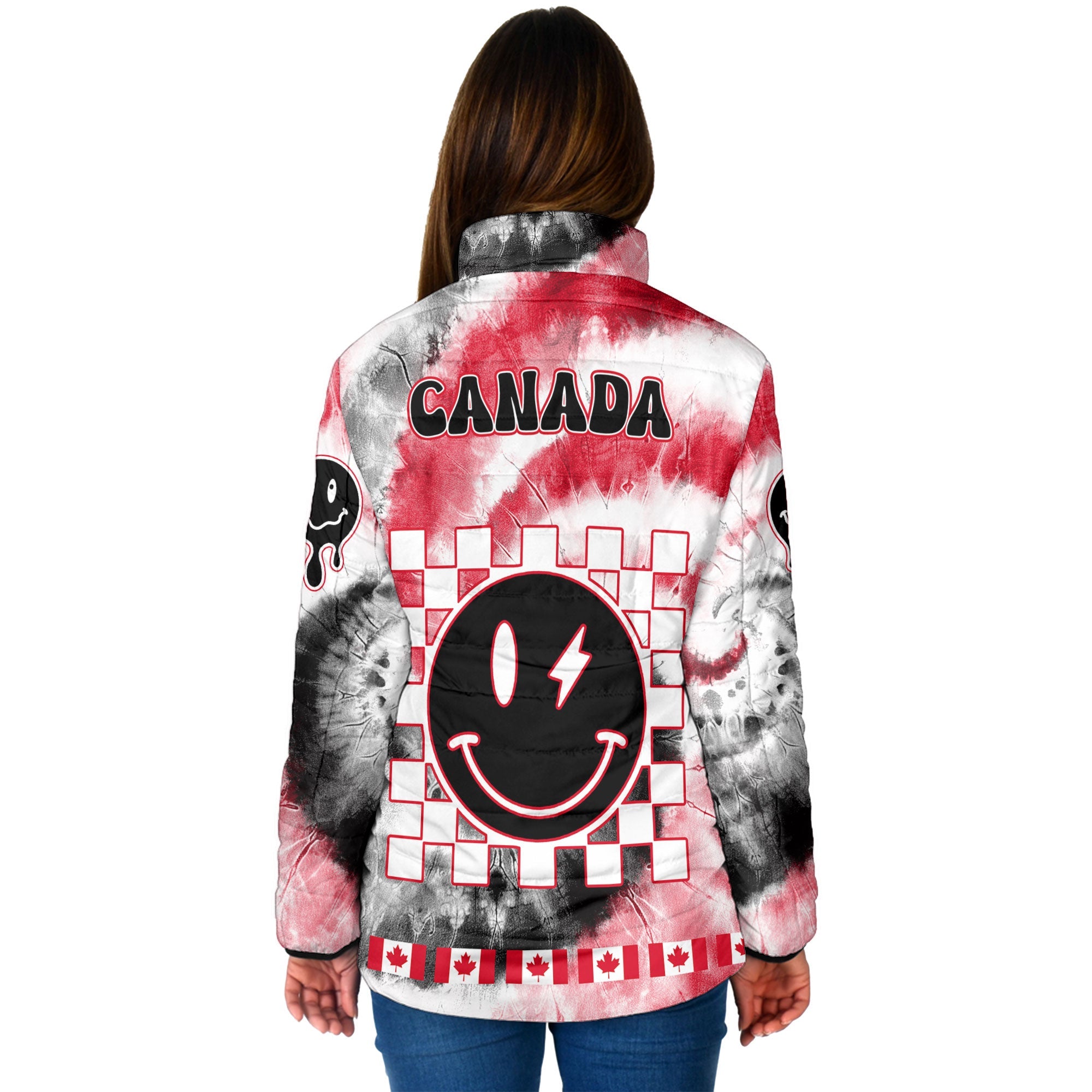 Canada Women Padded Jacket Custom Tie Dye Style 2