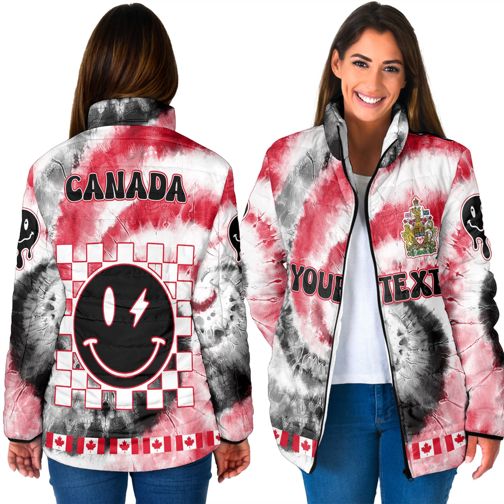 Canada Women Padded Jacket Custom Tie Dye Style 3