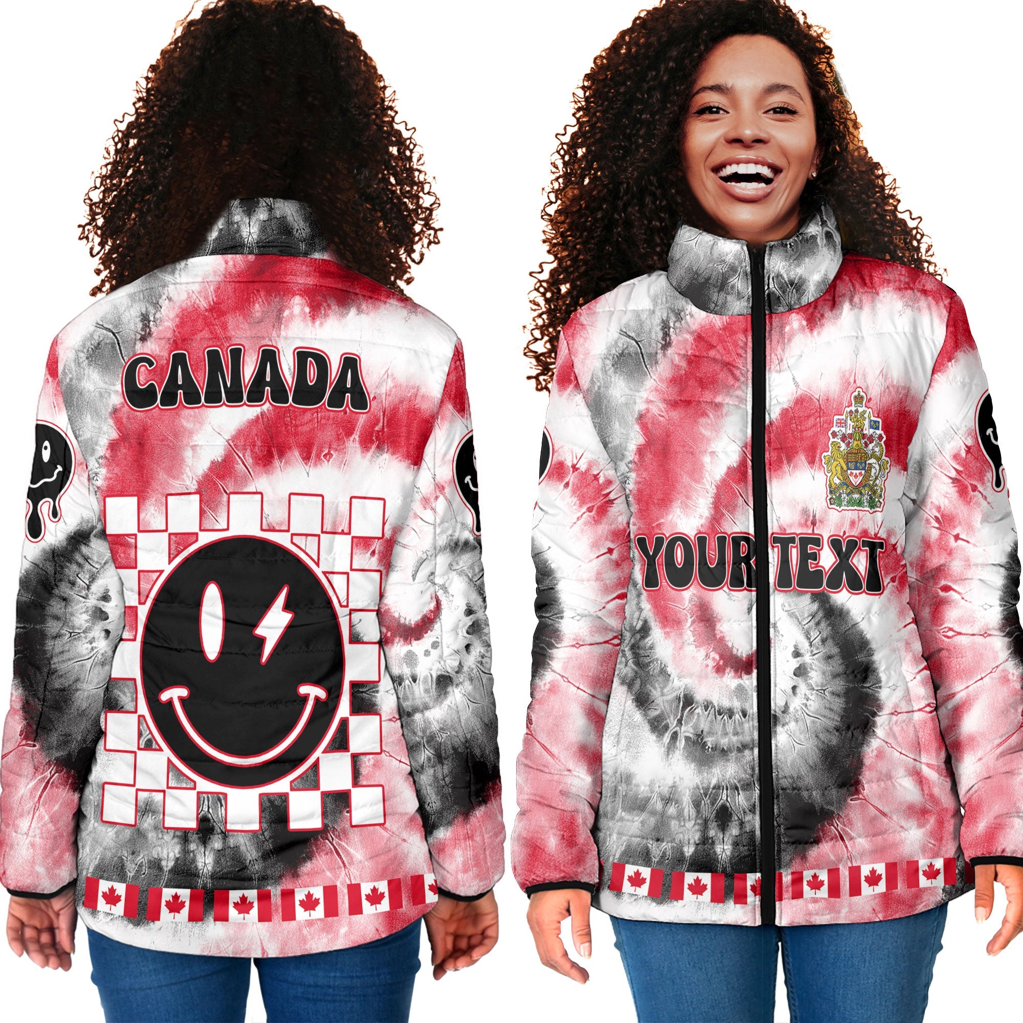 Canada Women Padded Jacket Custom Tie Dye Style 4